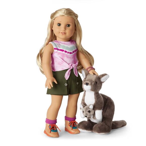 NEW American Girl Of The Year Kira’s 9” KANGAROO & JOEY Plush Baby In Pouch BOX - Picture 3 of 7